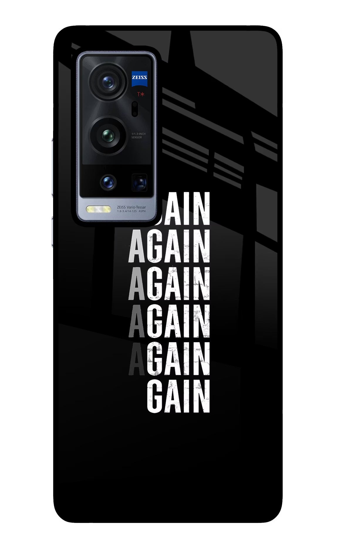 Again Again Gain Vivo X60 Pro+ Glass Case Back Cover by Casekaro