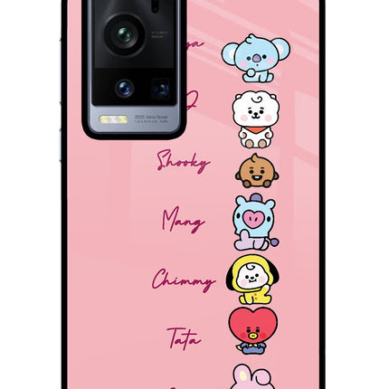 BTS names Vivo X60 Pro+ Glass Case Back Cover by Casekaro