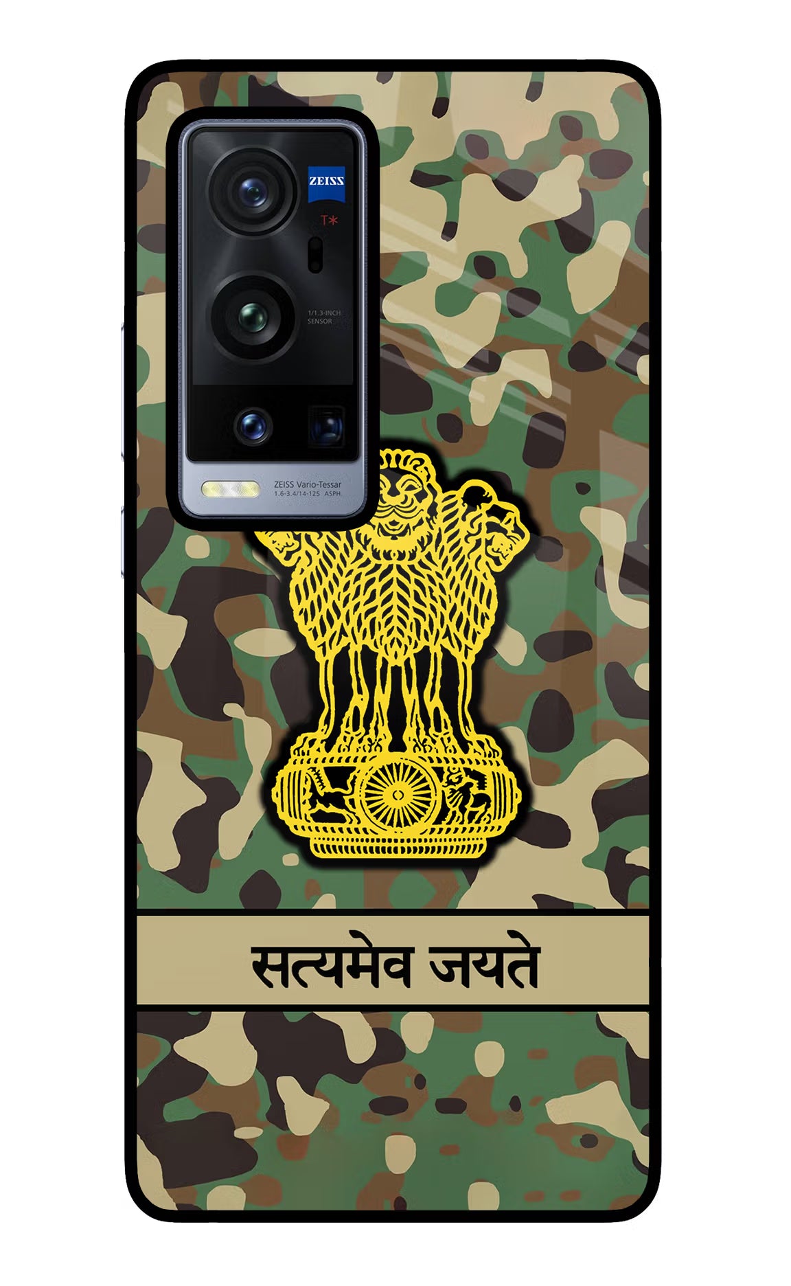 Satyamev Jayate Army Vivo X60 Pro+ Glass Case Back Cover by Casekaro