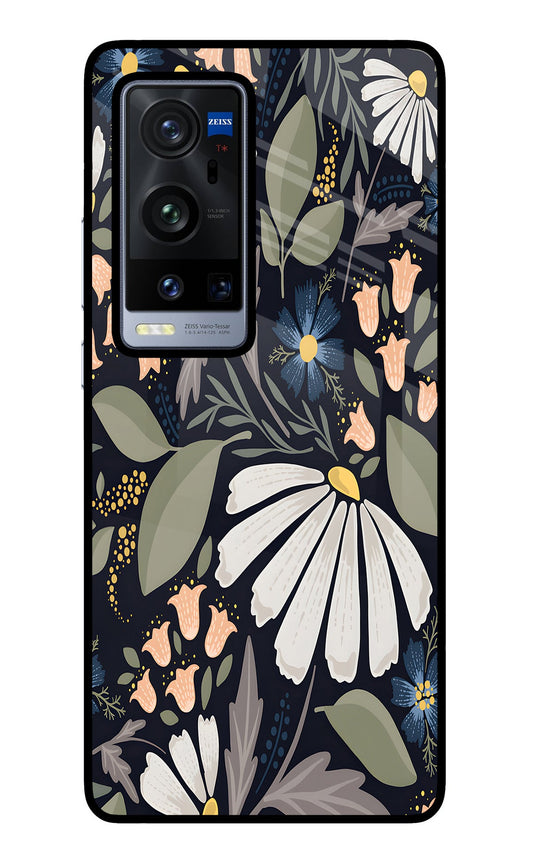 Flowers Art Vivo X60 Pro+ Glass Case