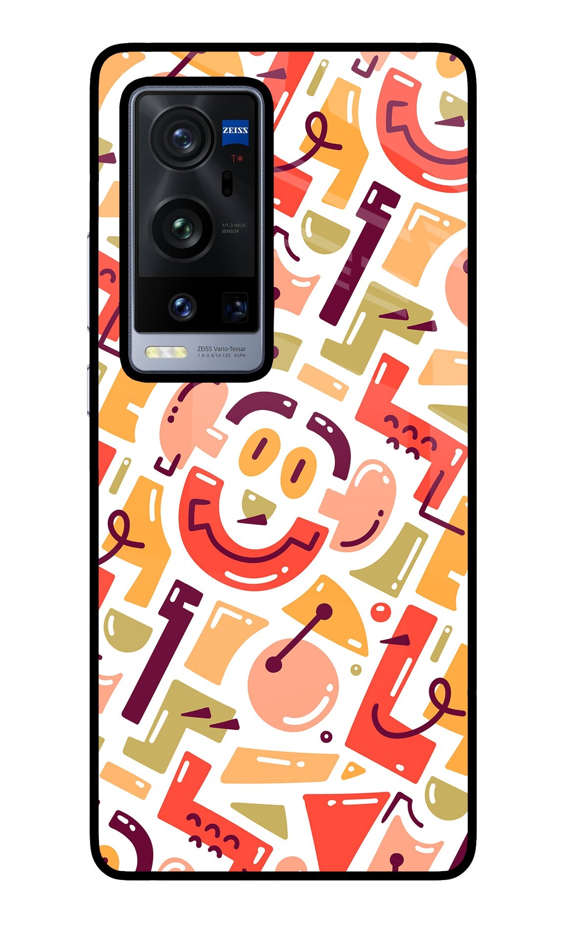 Doodle Pattern Vivo X60 Pro+ Glass Case