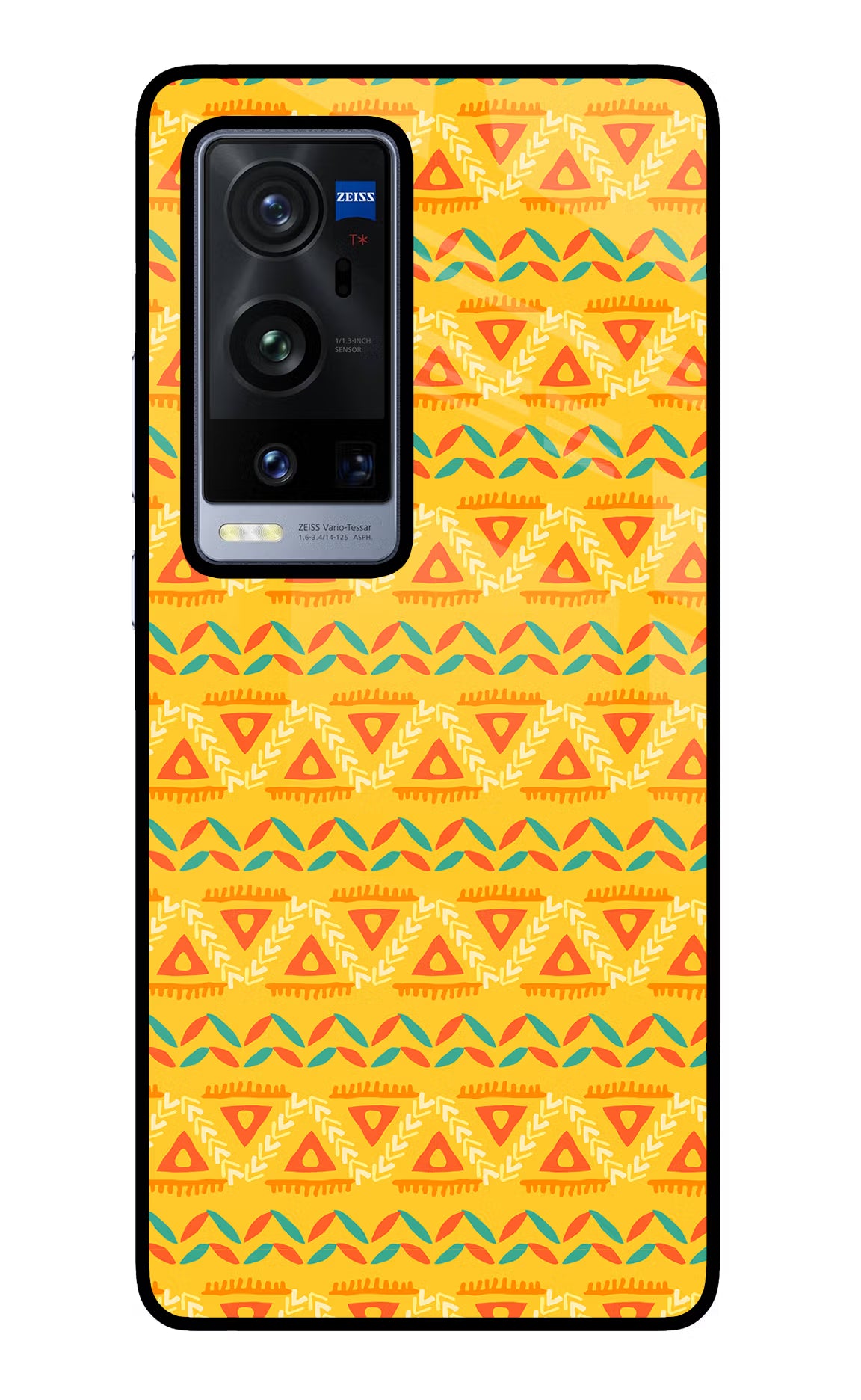 Tribal Pattern Vivo X60 Pro+ Glass Case Back Cover by Casekaro