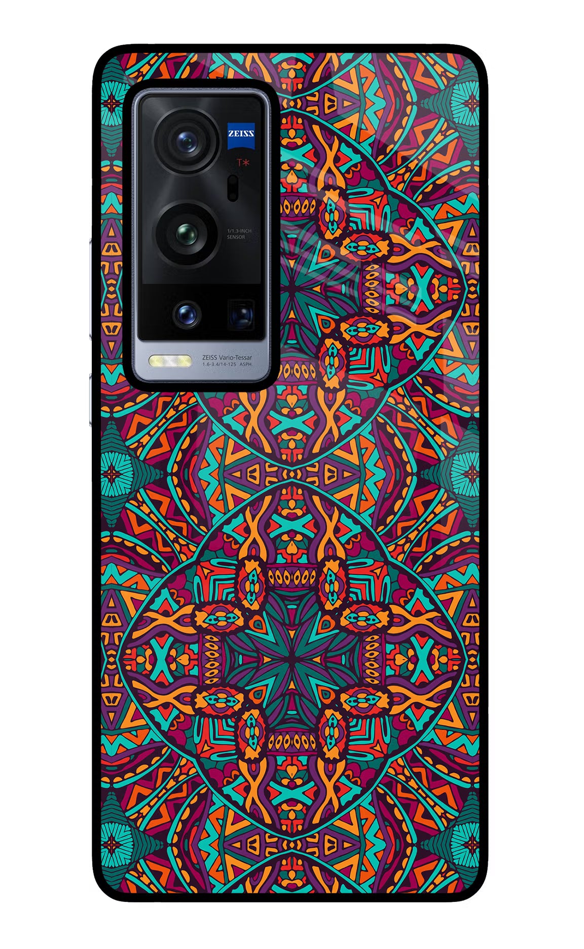 Colour Mandala Vivo X60 Pro+ Glass Case Back Cover by Casekaro