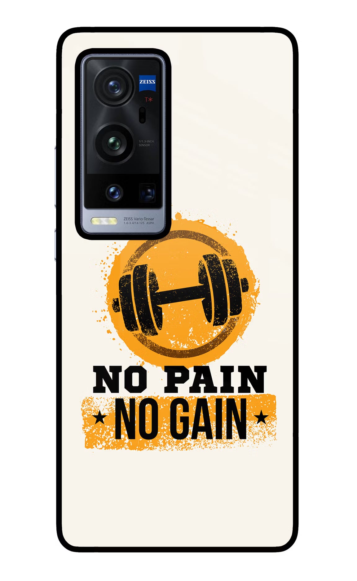 No Pain No Gain Vivo X60 Pro+ Glass Case Back Cover by Casekaro