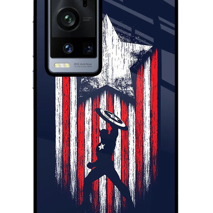 Captain America Marvel Art Vivo X60 Pro+ Glass Case