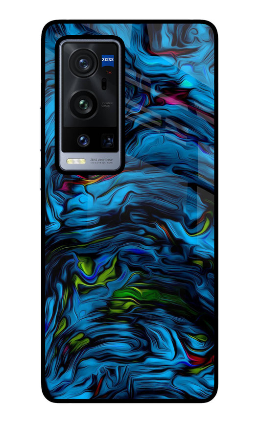 Dark Blue Abstract Vivo X60 Pro+ Glass Case