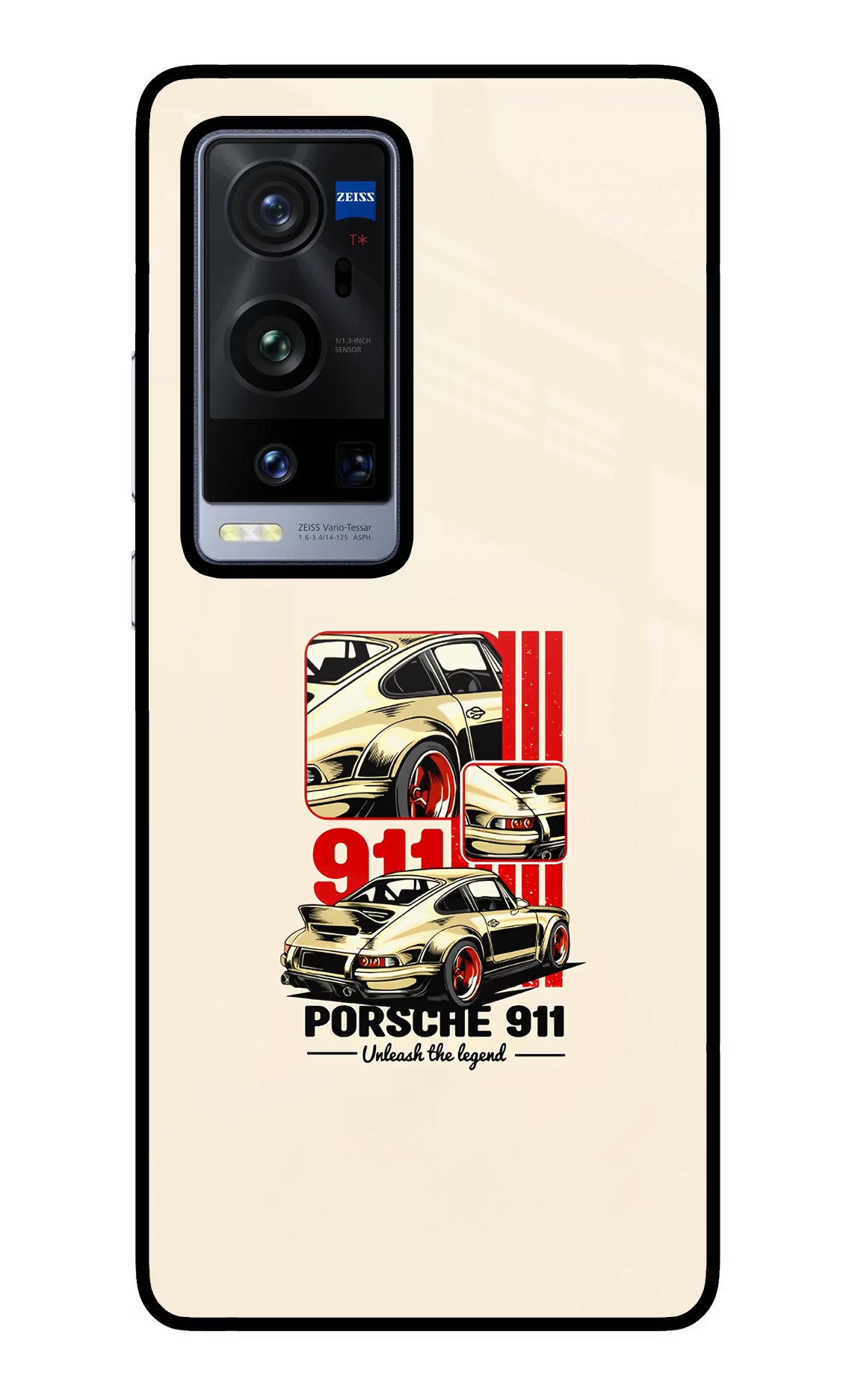 Classic Porsche 911 Vivo X60 Pro+ Glass Case Back Cover by Casekaro