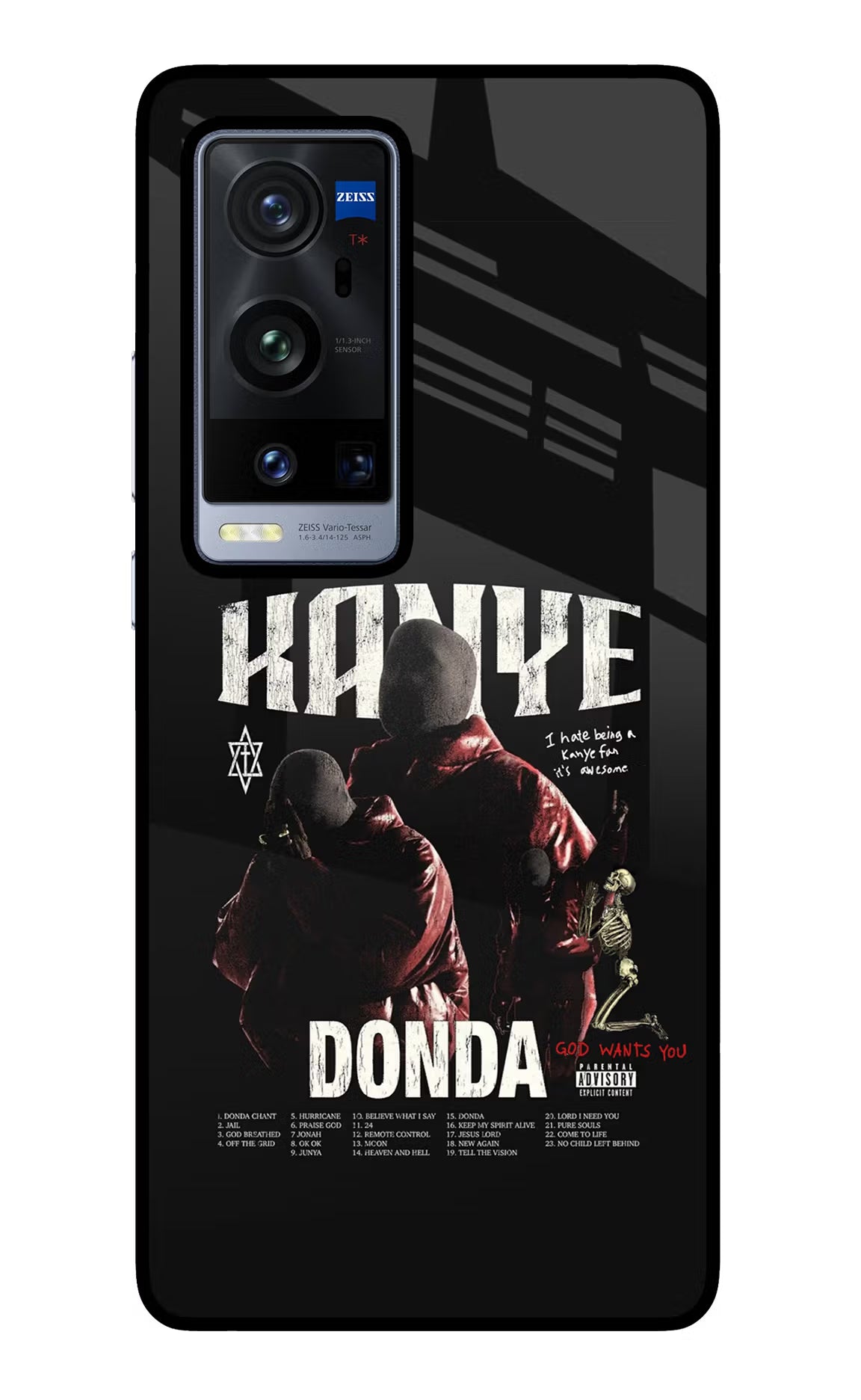 Donda Kanye West Vivo X60 Pro+ Glass Case Back Cover by Casekaro