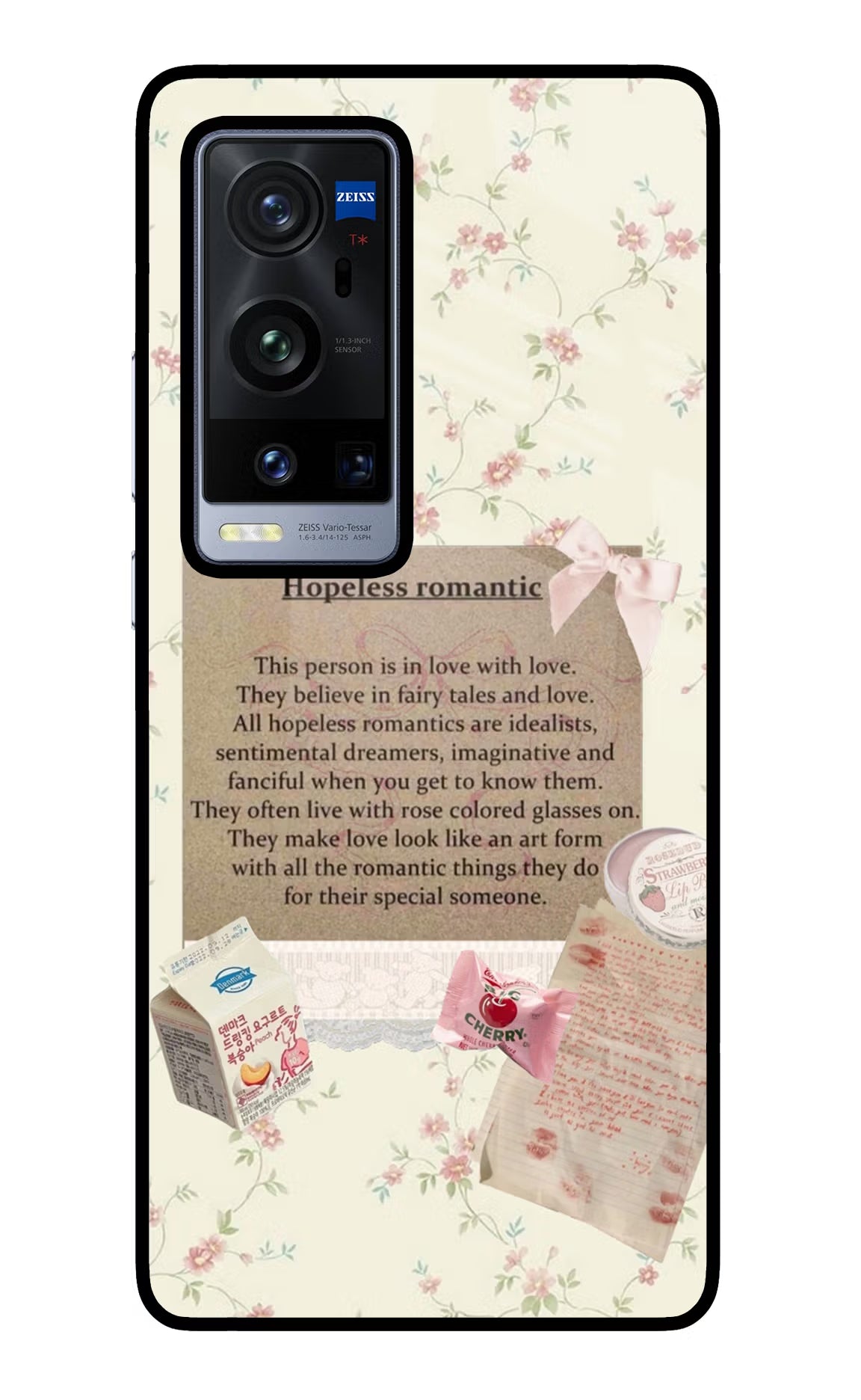 Hopeless Romantic Vivo X60 Pro+ Glass Case Back Cover by Casekaro