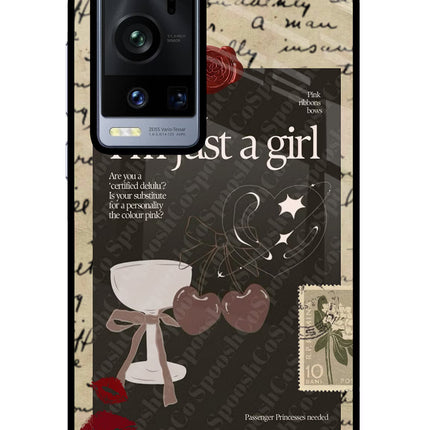I am just a girl Vivo X60 Pro+ Glass Case