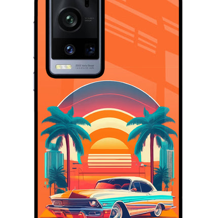 Palm Drive 80s Vivo X60 Pro+ Glass Case