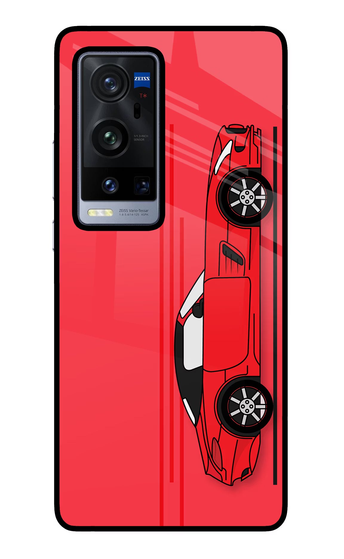 Red Velocity Vivo X60 Pro+ Glass Case Back Cover by Casekaro