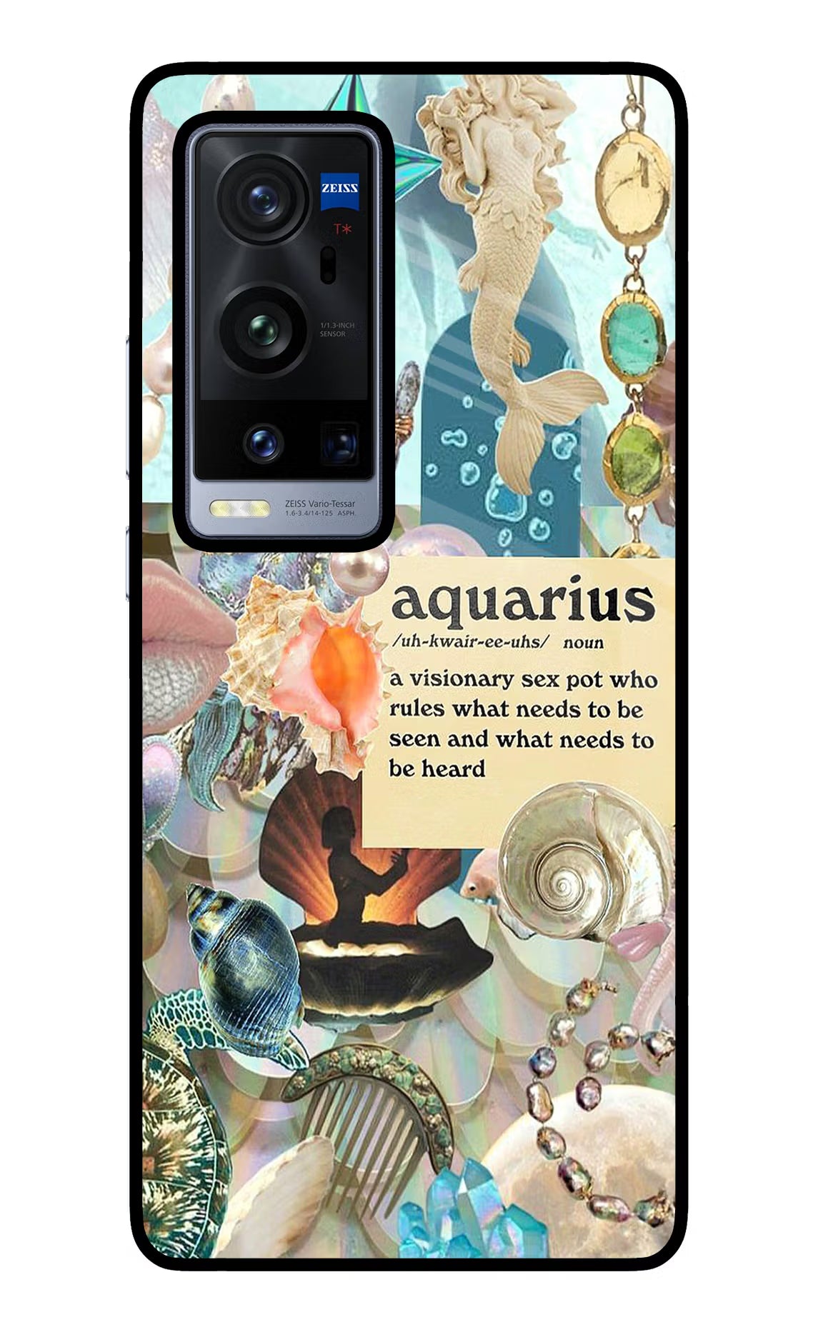Aquarius Zodiac Vivo X60 Pro+ Glass Case Back Cover by Casekaro