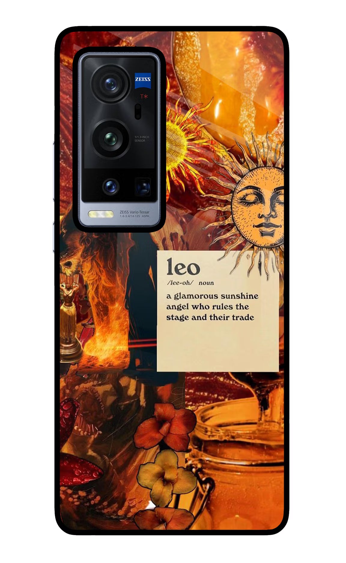 Leo Zodiac Vivo X60 Pro+ Glass Case Back Cover by Casekaro