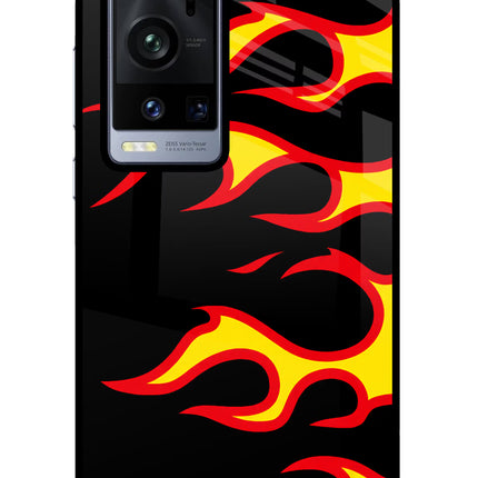 Side Sweep Flames Vivo X60 Pro+ Glass Case