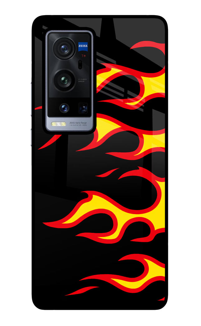 Side Sweep Flames Vivo X60 Pro+ Glass Case