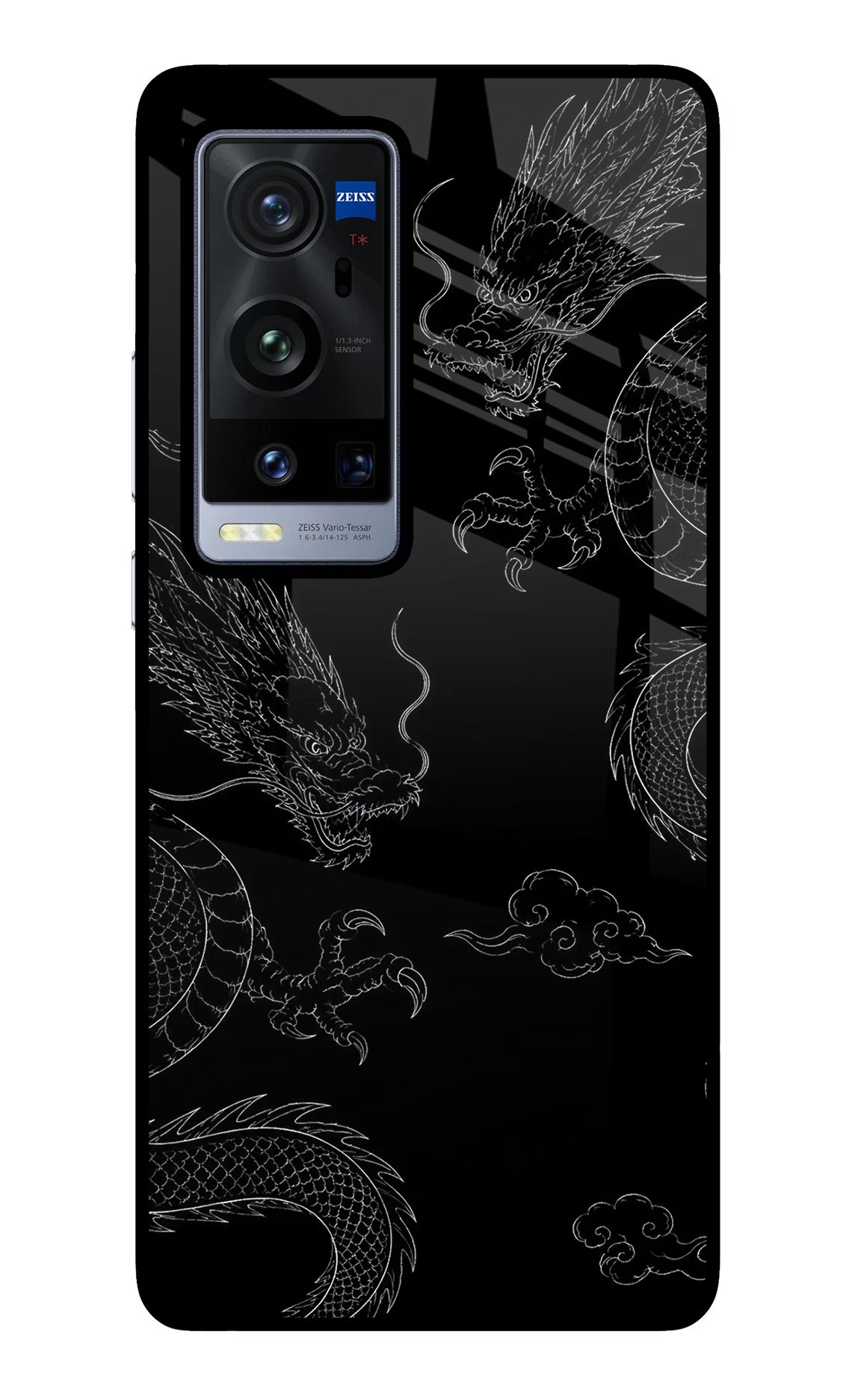 Twin Dragons Vivo X60 Pro+ Glass Case Back Cover by Casekaro