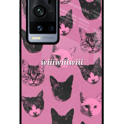 Pink Cats Vivo X60 Pro+ Glass Case