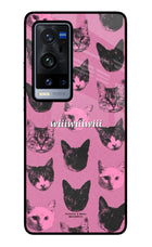 Pink Cats Vivo X60 Pro+ Glass Case