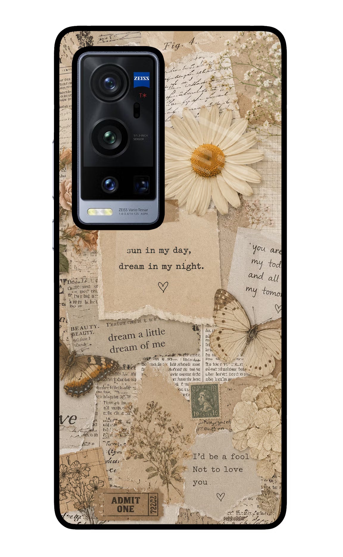 Vintage case Vivo X60 Pro+ Glass Case Back Cover by Casekaro