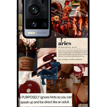 Zodiac Aries Vivo X60 Pro+ Glass Case