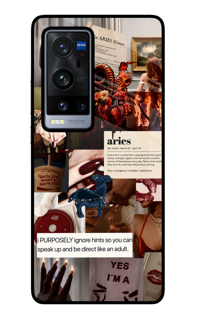 Zodiac Aries Vivo X60 Pro+ Glass Case
