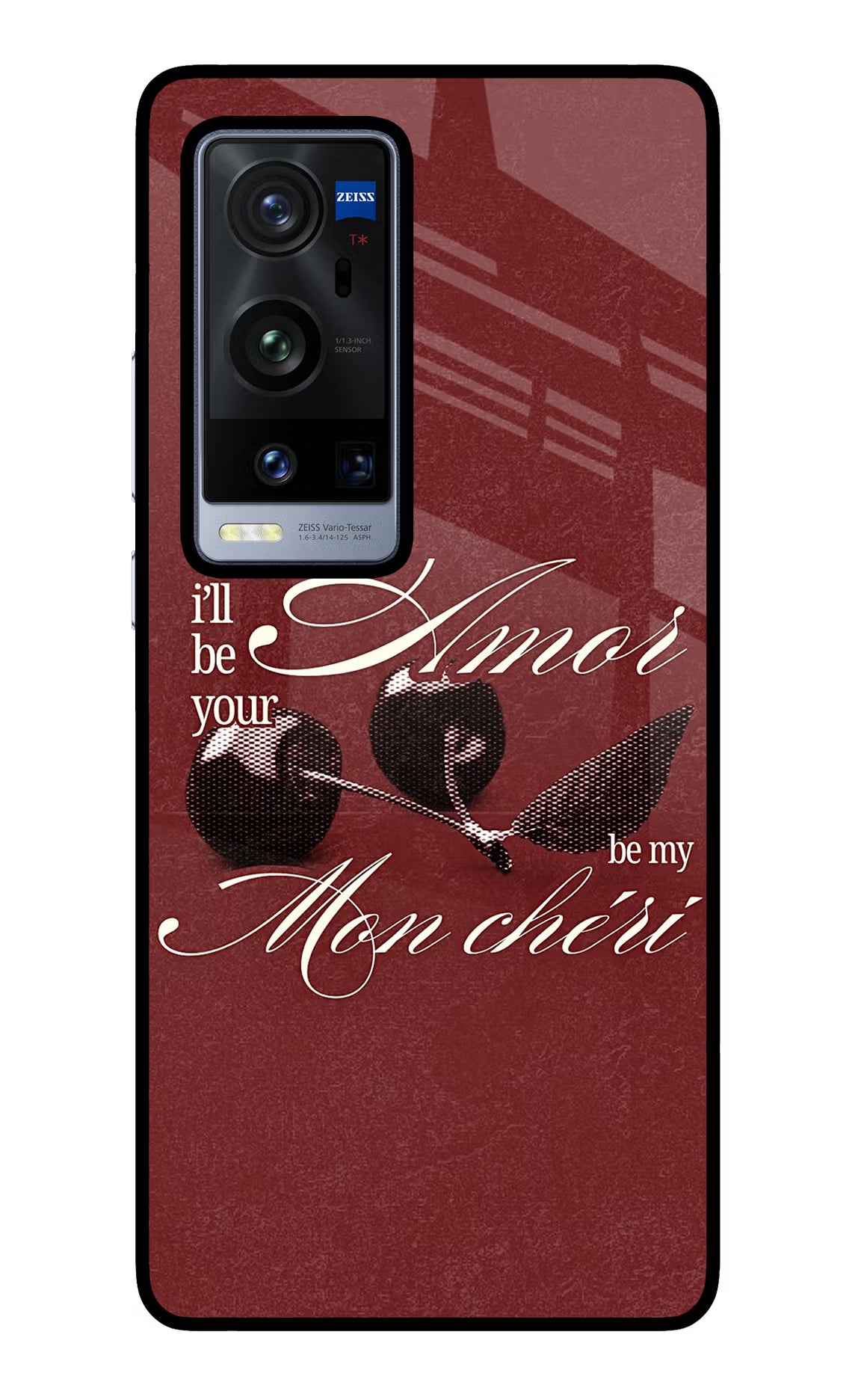 Velvet Cherry Vivo X60 Pro+ Glass Case Back Cover by Casekaro