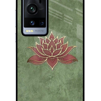 Lotus Grace Vivo X60 Pro+ Glass Case Back Cover by Casekaro