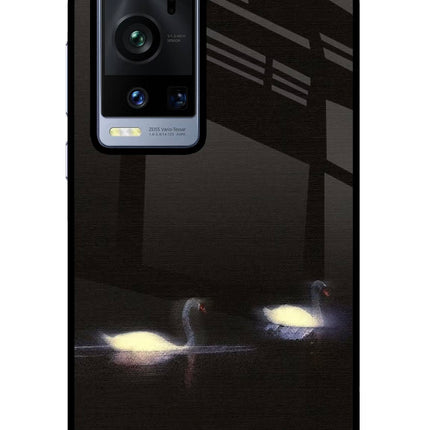 Silent Swans Vivo X60 Pro+ Glass Case Back Cover by Casekaro