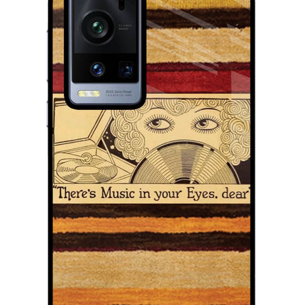 Vinyl Stripes Vivo X60 Pro+ Glass Case Back Cover by Casekaro