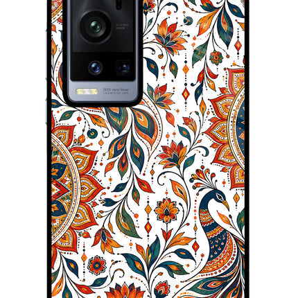 White Mayura Vivo X60 Pro+ Glass Case