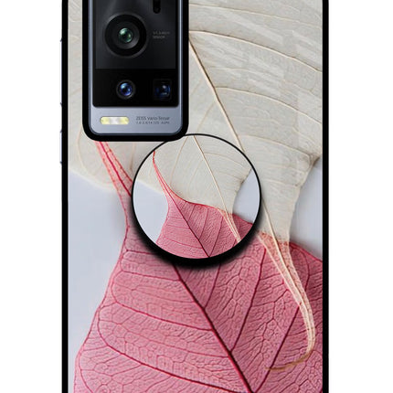 White Pink Leaf Vivo X60 Pro+ Pop Case by Casekaro