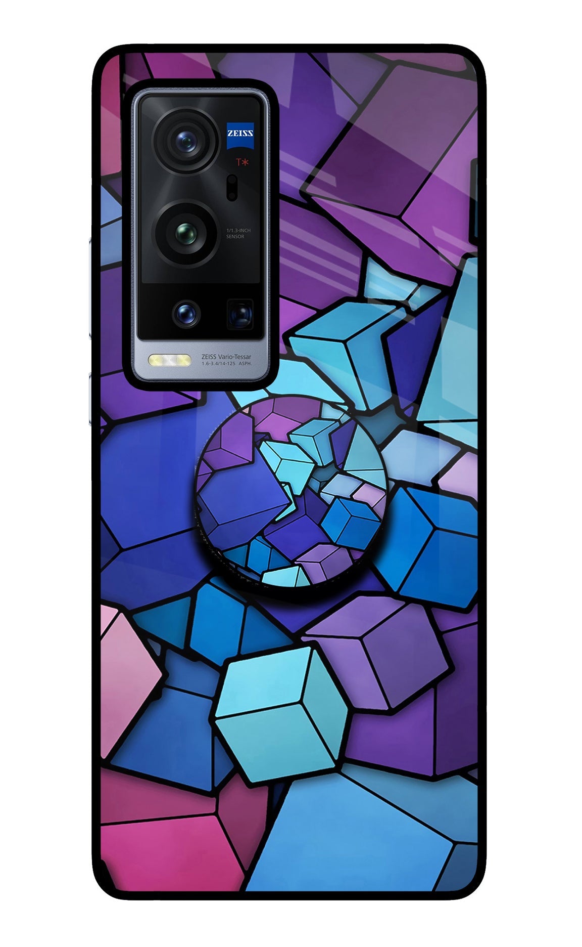 Cubic Abstract Vivo X60 Pro+ Glass Case