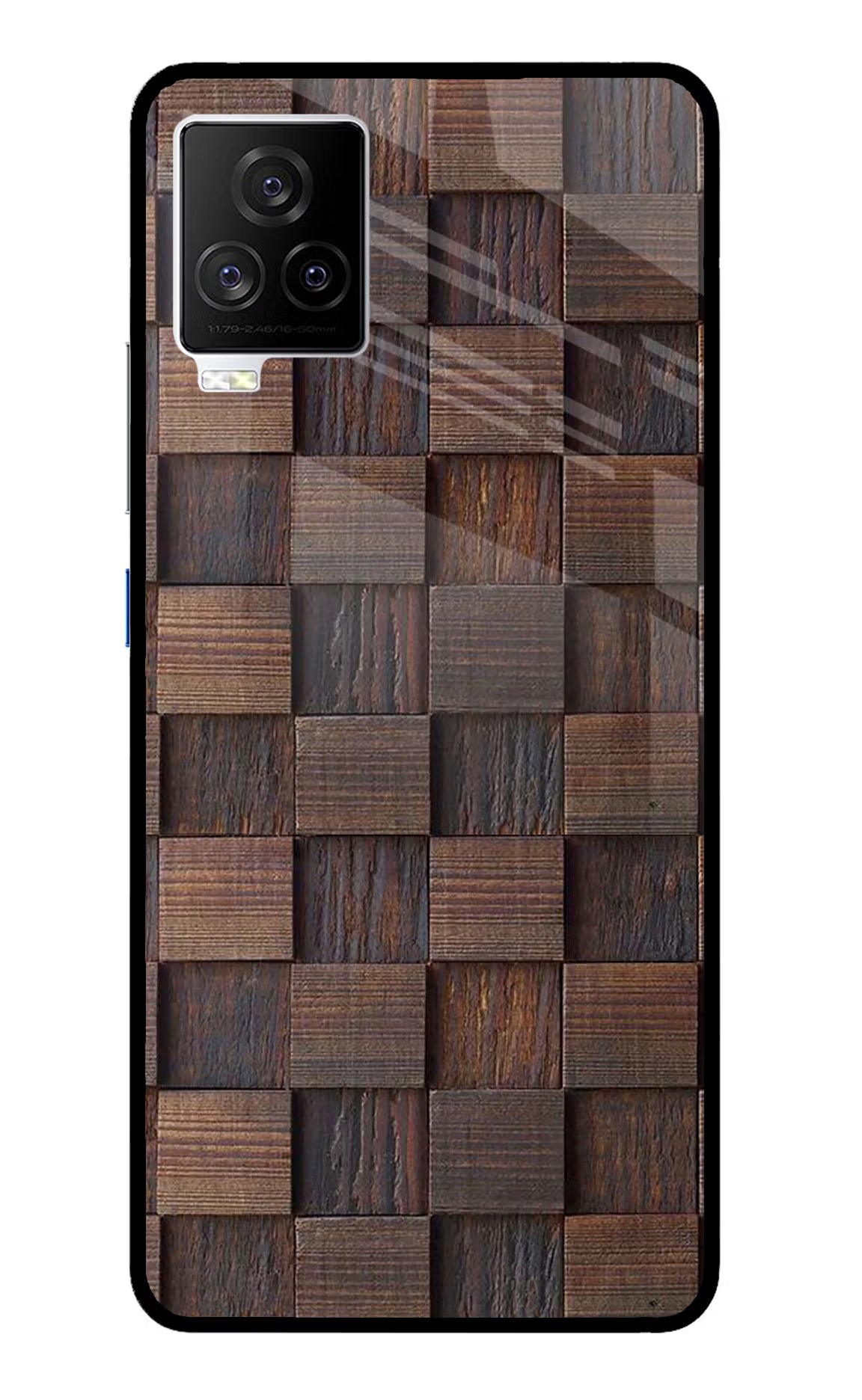 Wooden Cube Design iQOO 7 Legend 5G Glass Case Back Cover by Casekaro