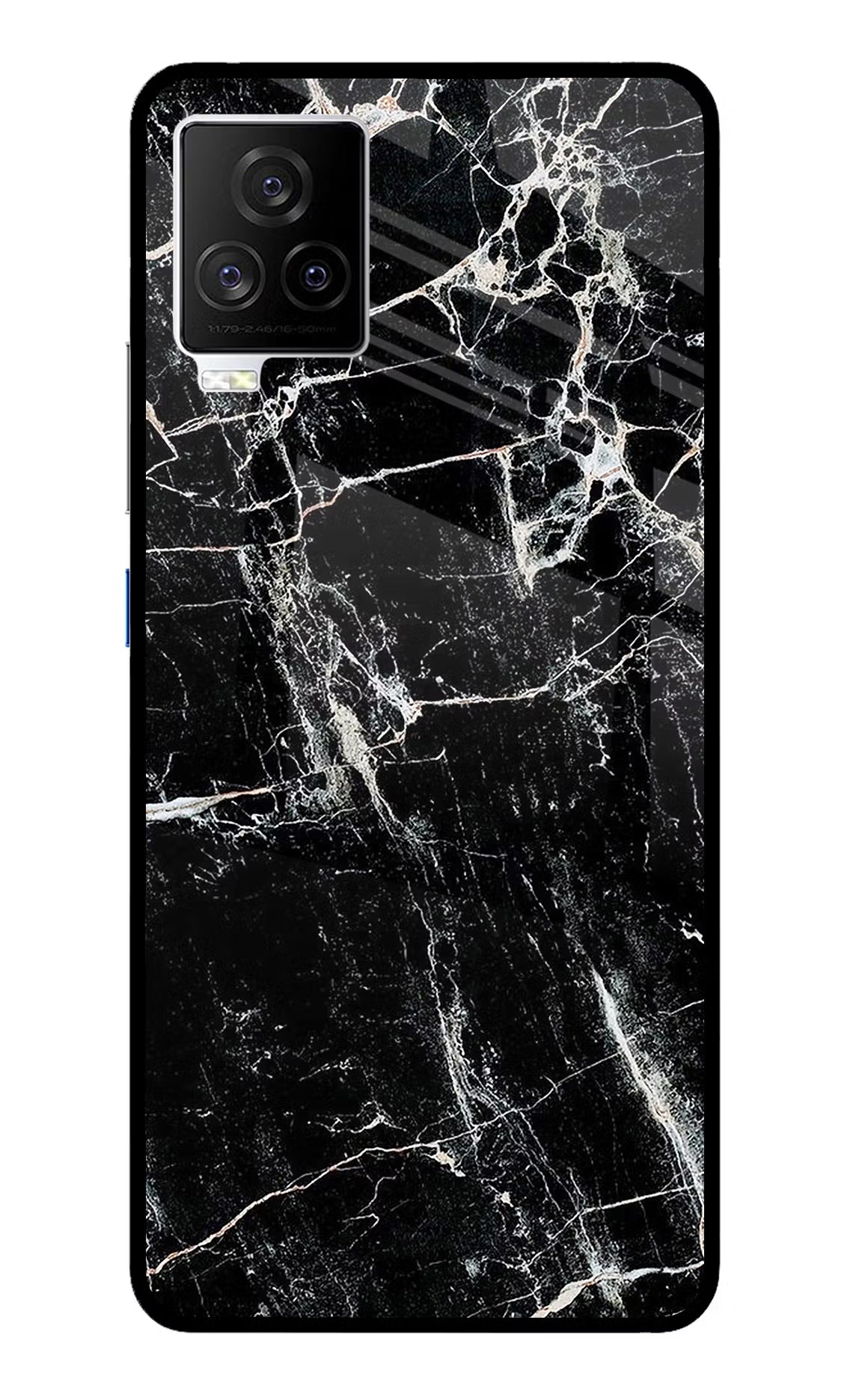 Black Marble Texture iQOO 7 Legend 5G Glass Case Back Cover by Casekaro