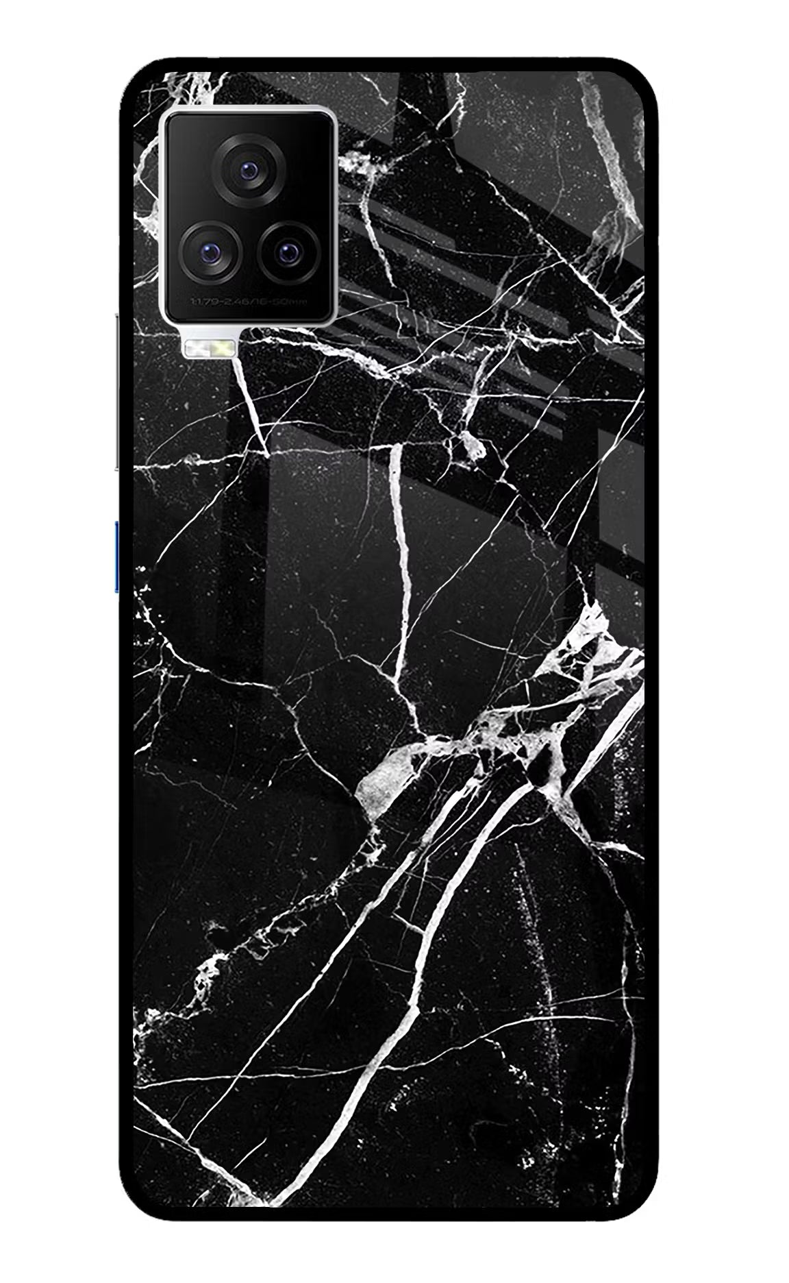 Black Marble Pattern iQOO 7 Legend 5G Glass Case Back Cover by Casekaro