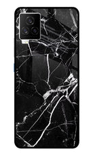 Black Marble Pattern iQOO 7 Legend 5G Glass Case