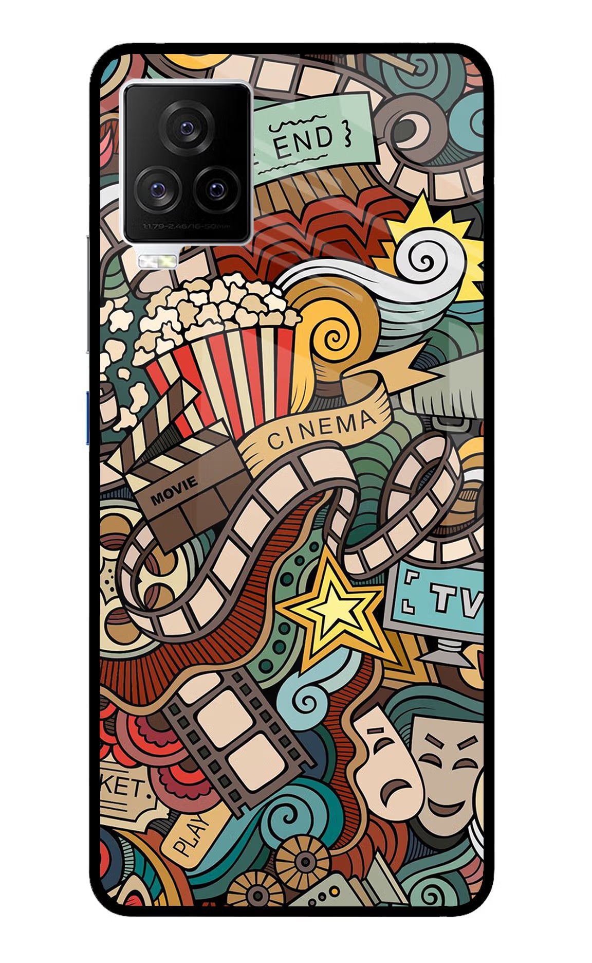 Cinema Abstract iQOO 7 Legend 5G Glass Case Back Cover by Casekaro