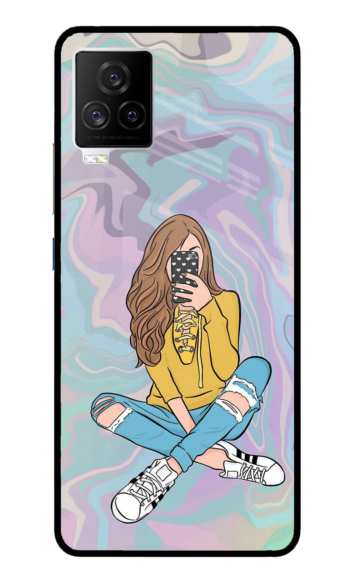 Selfie Girl iQOO 7 Legend 5G Glass Case Back Cover by Casekaro