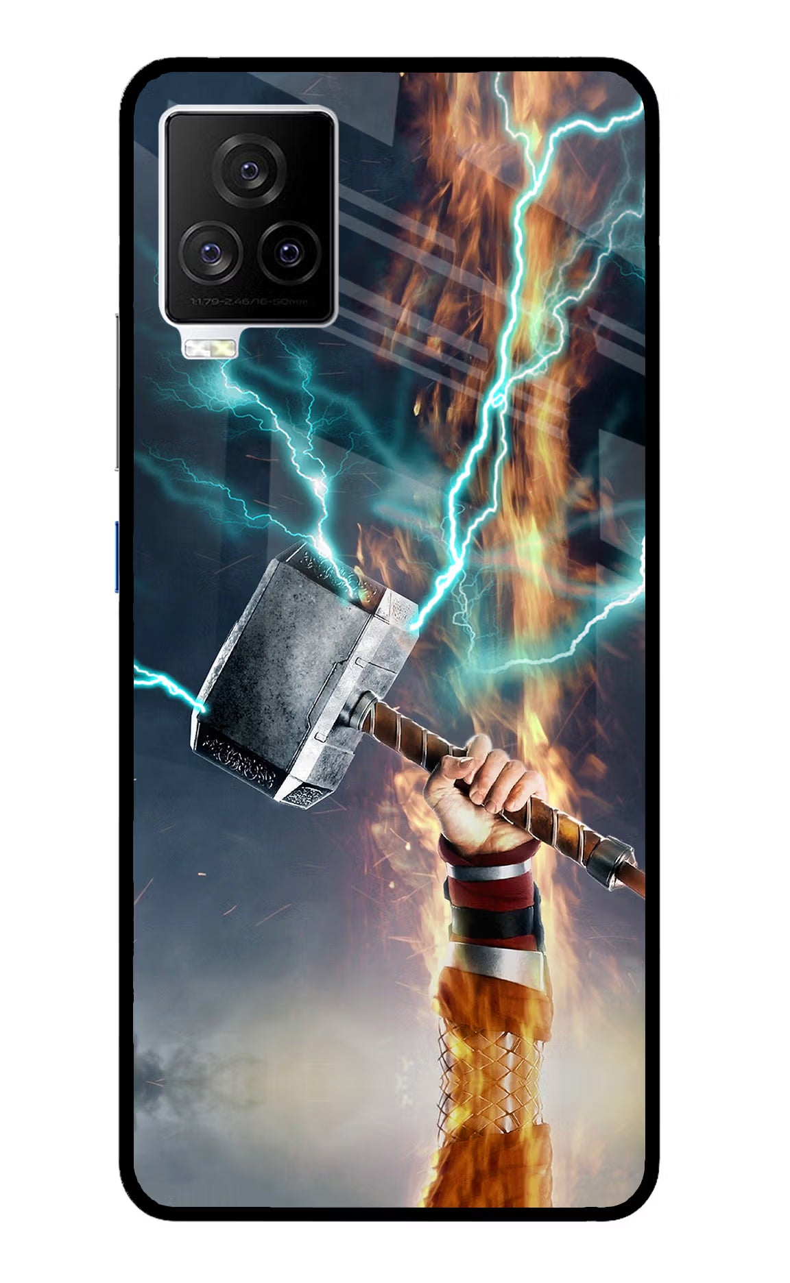 Thor Hammer Mjolnir iQOO 7 Legend 5G Glass Case Back Cover by Casekaro