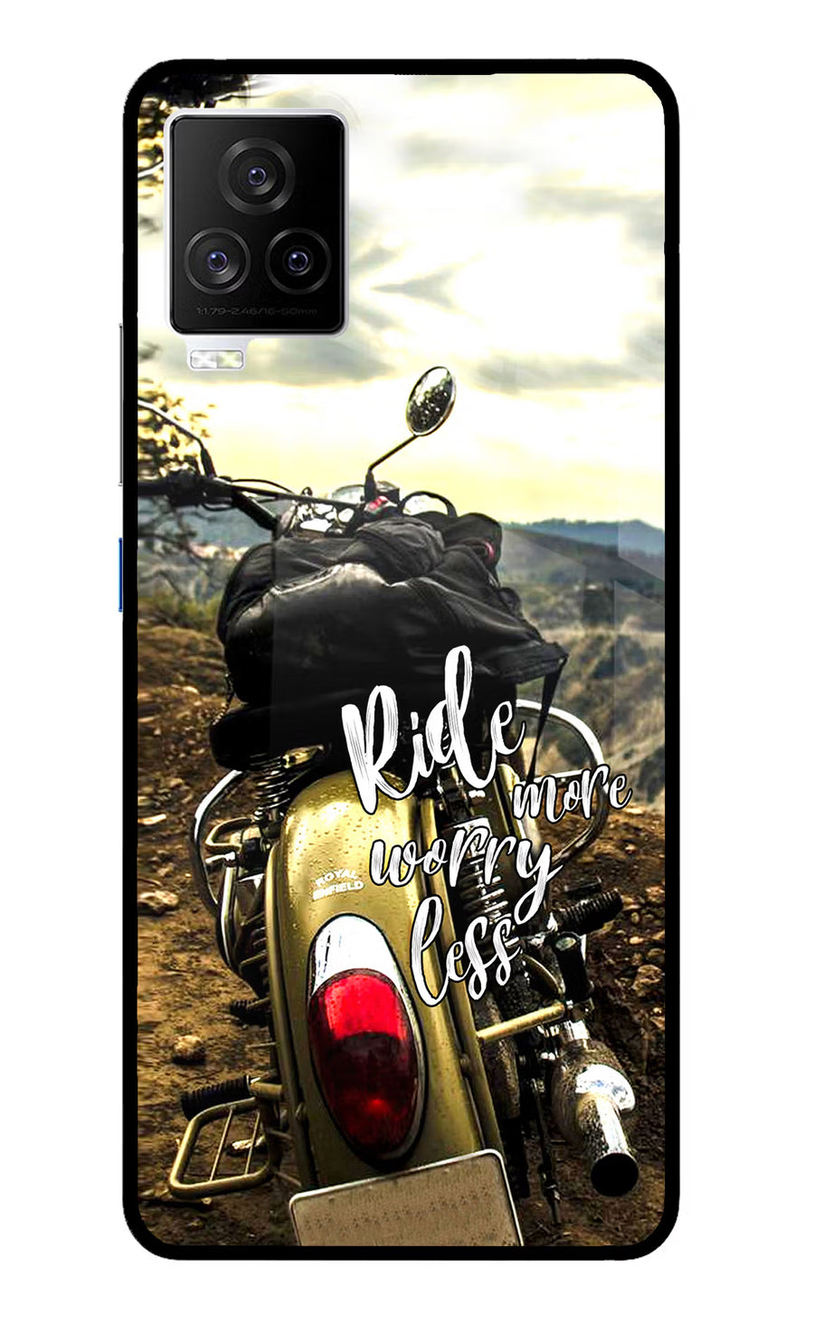 Ride More Worry Less iQOO 7 Legend 5G Back Cover, Glass case
