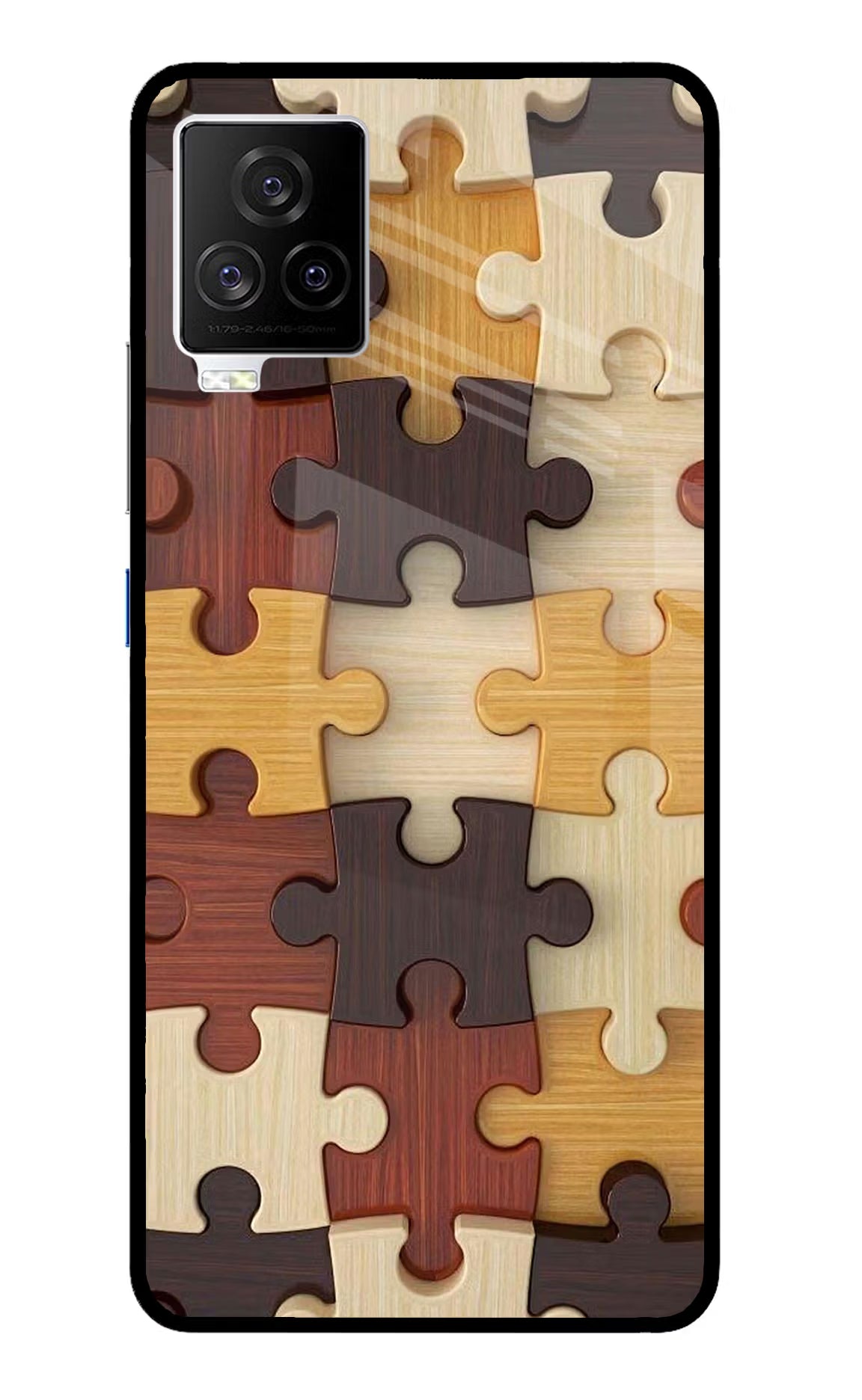Wooden Puzzle iQOO 7 Legend 5G Glass Case Back Cover by Casekaro