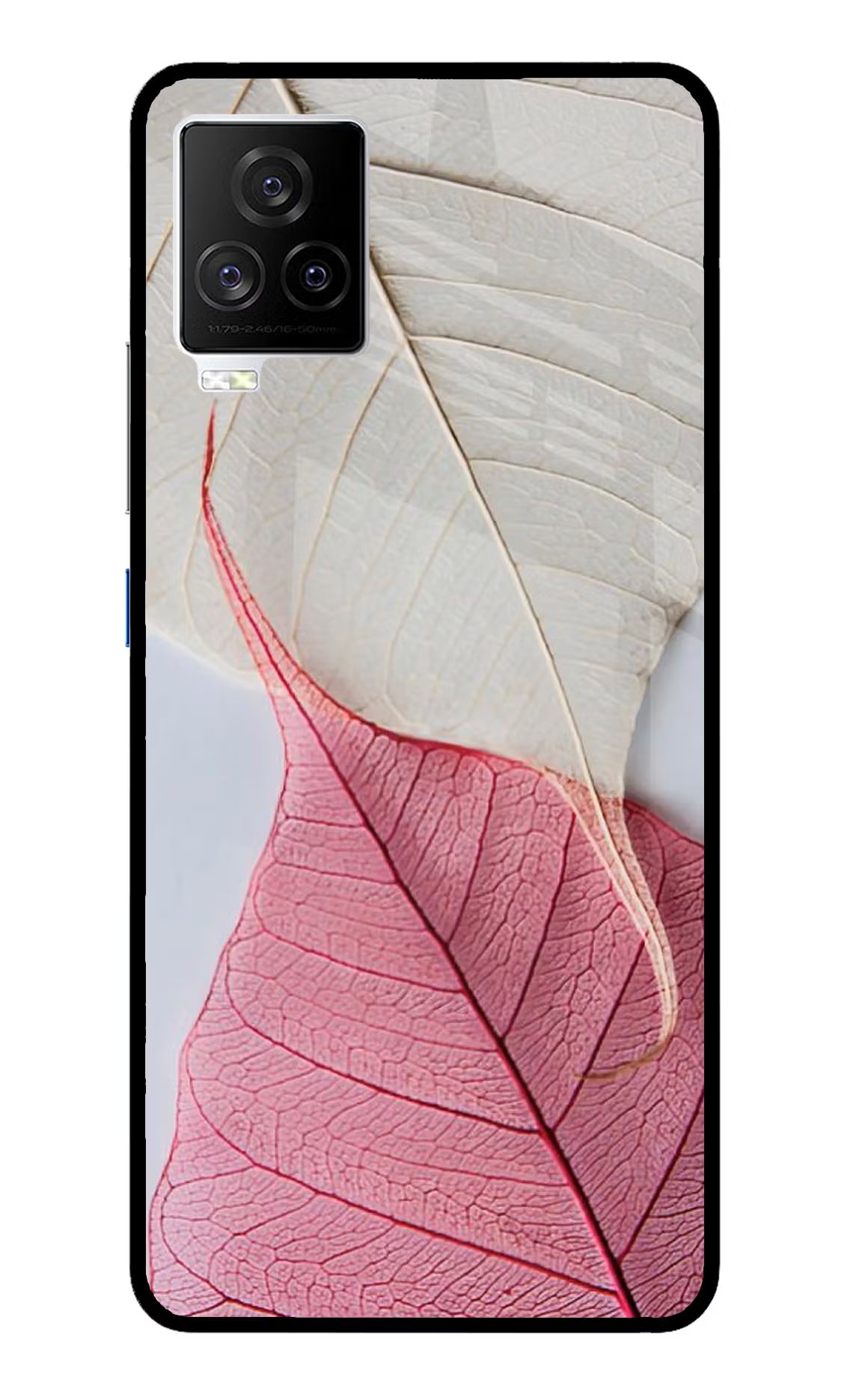 White Pink Leaf iQOO 7 Legend 5G Glass Case