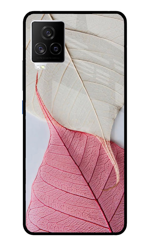 White Pink Leaf iQOO 7 Legend 5G Glass Case
