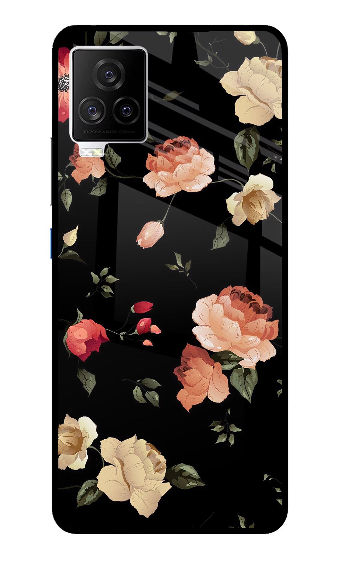 Flowers iQOO 7 Legend 5G Glass Case Back Cover by Casekaro