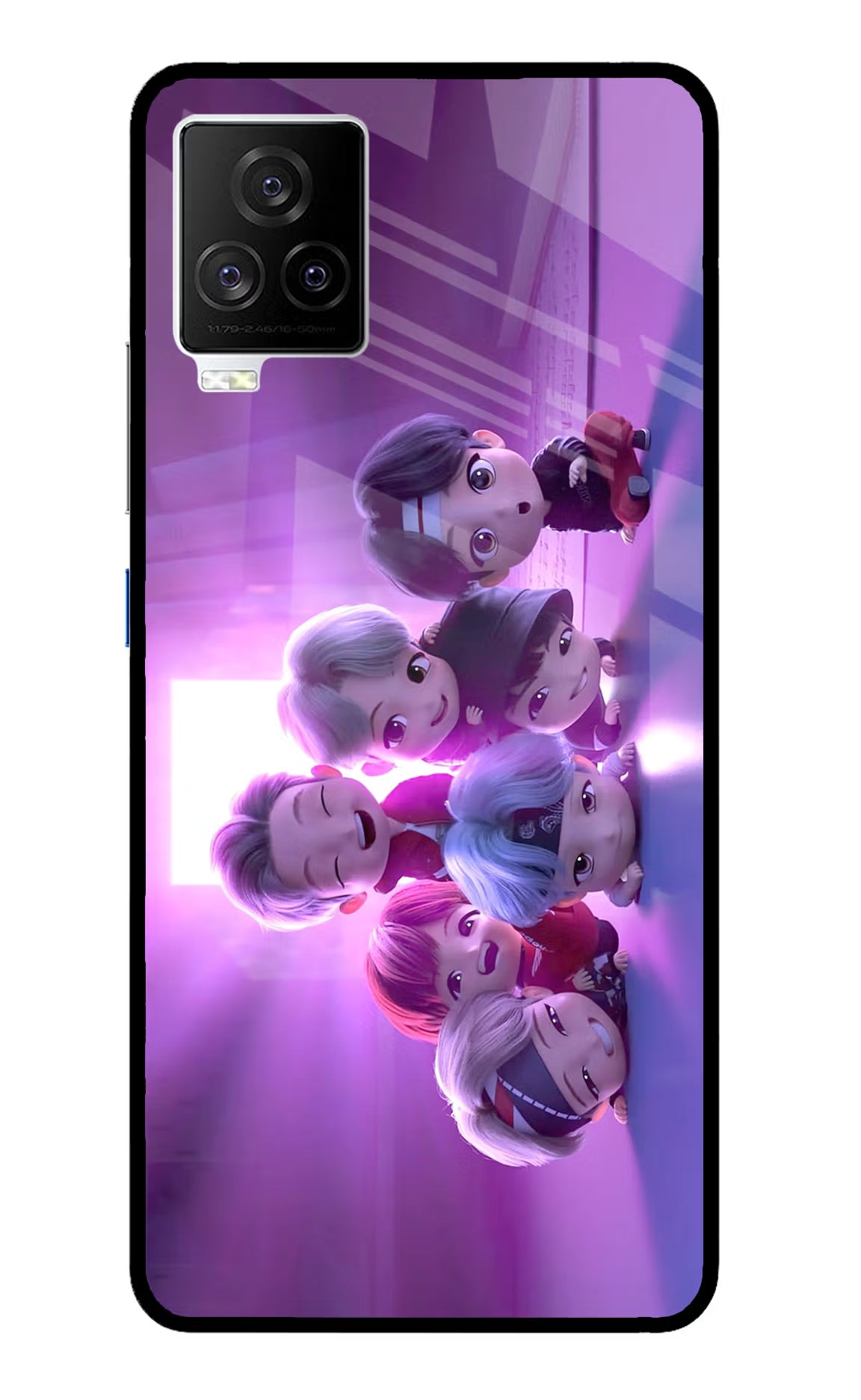BTS Chibi iQOO 7 Legend 5G Glass Case Back Cover by Casekaro