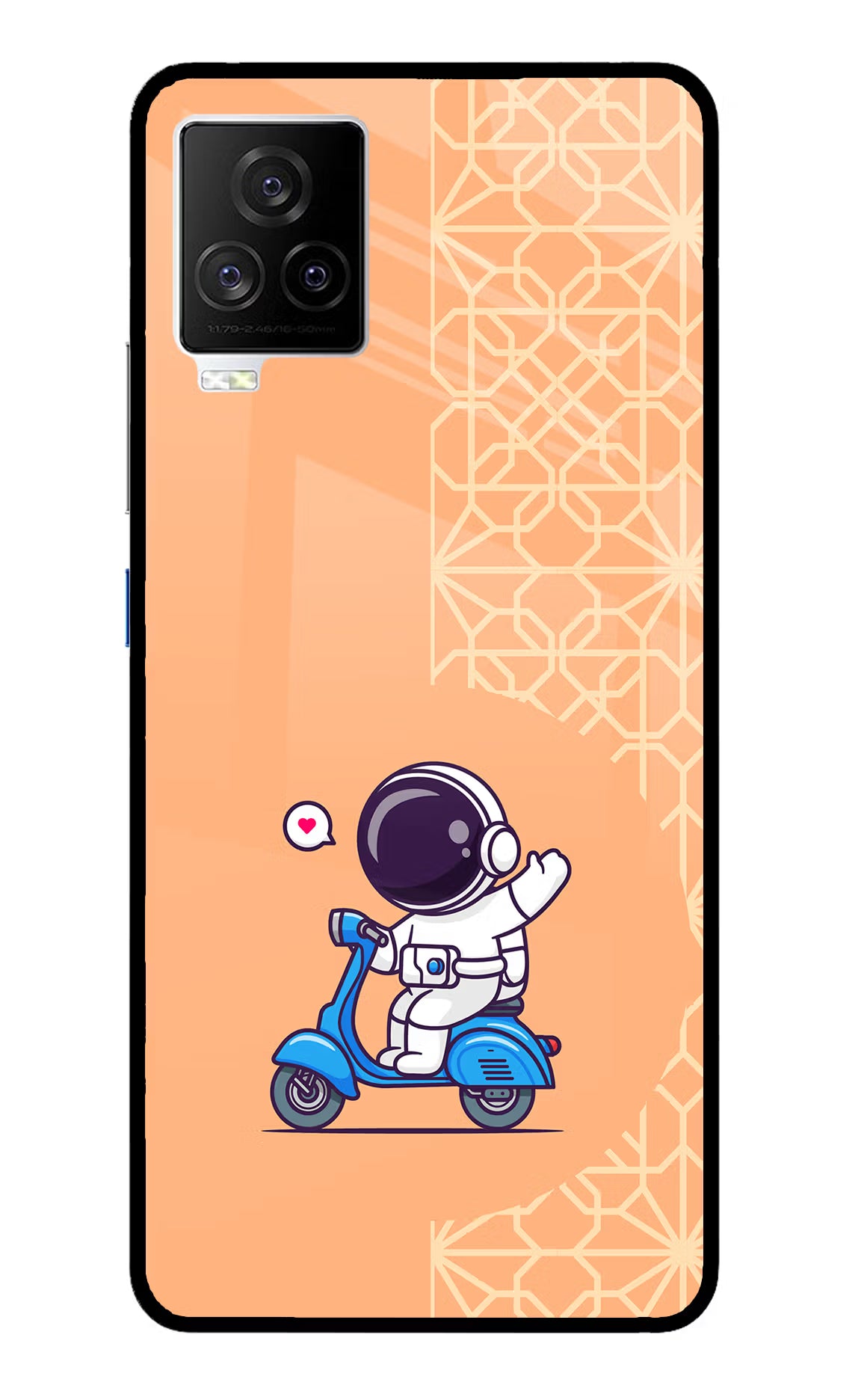 Cute Astronaut Riding iQOO 7 Legend 5G Glass Case Back Cover by Casekaro