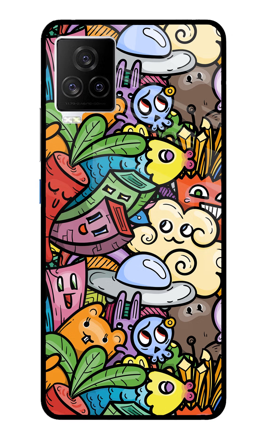 Veggie Doodle iQOO 7 Legend 5G Glass Case Back Cover by Casekaro