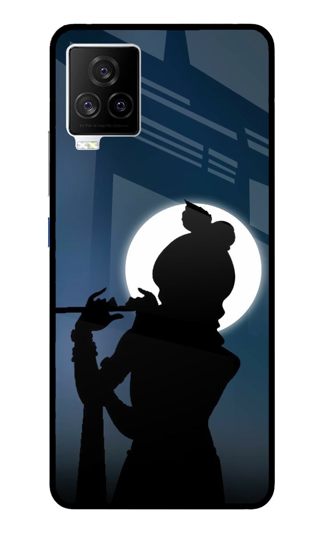 Shri Krishna Silhouette iQOO 7 Legend 5G Glass Case Back Cover by Casekaro