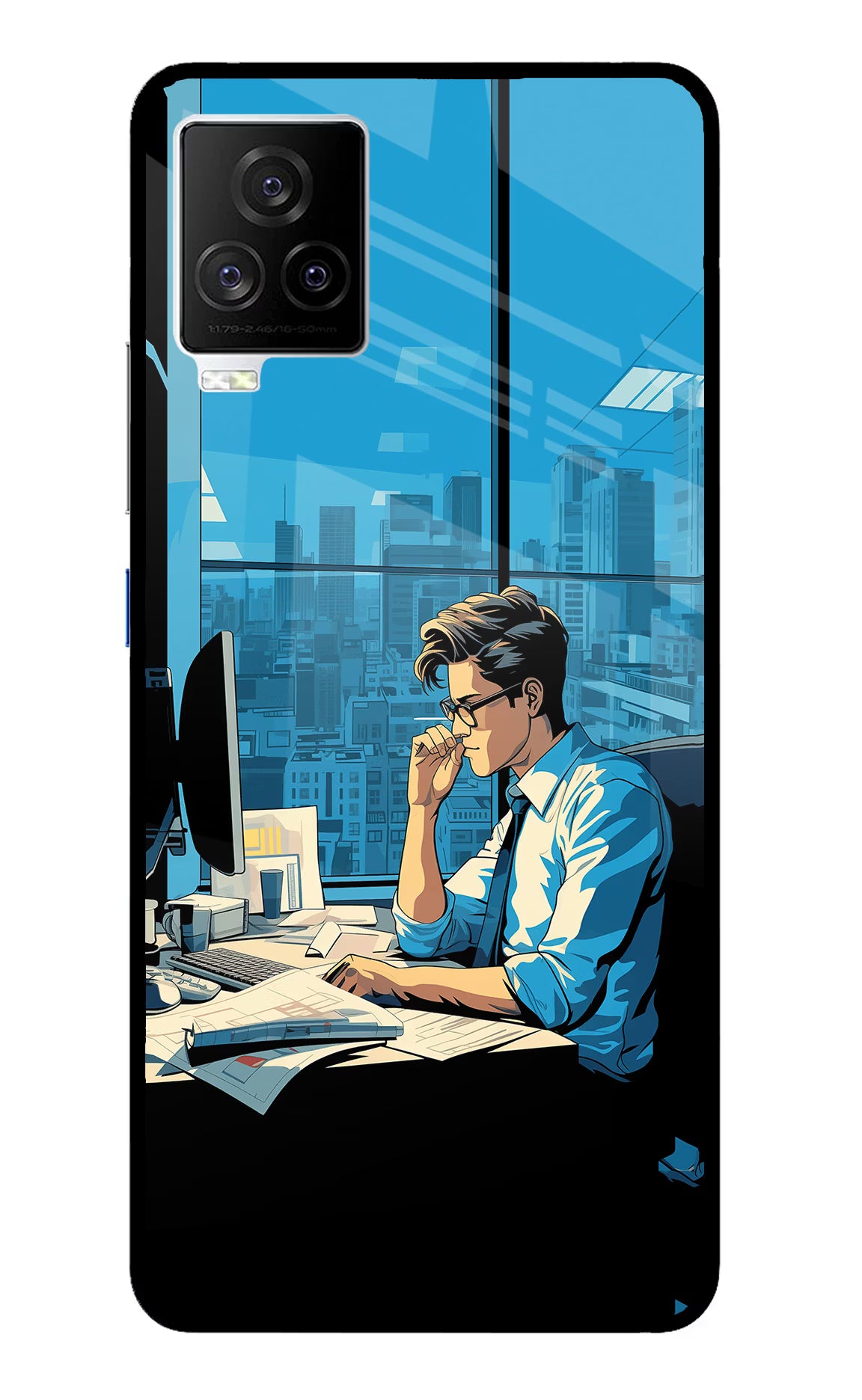 Focused Hustler (AI Generated) iQOO 7 Legend 5G Glass Case Back Cover by Casekaro